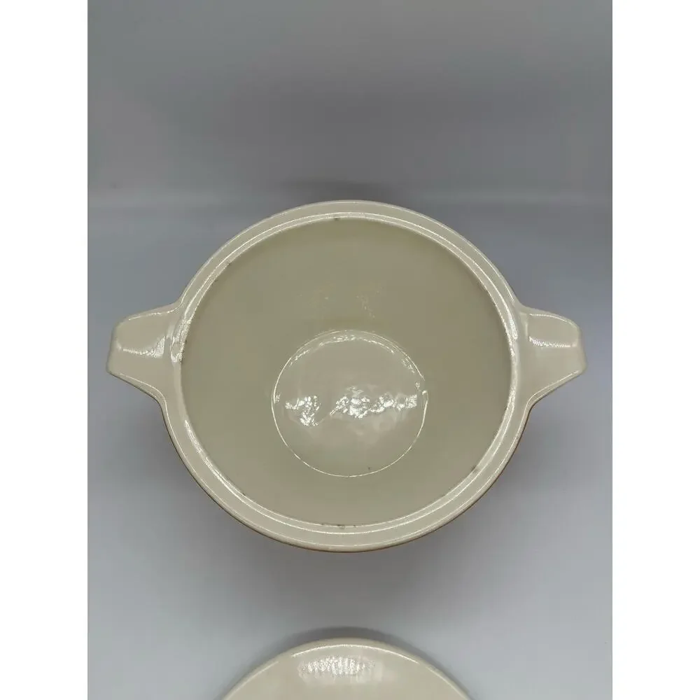 Vintage MCM Royal China Star Glow Covered Casserole Serving Dish Rust Brown